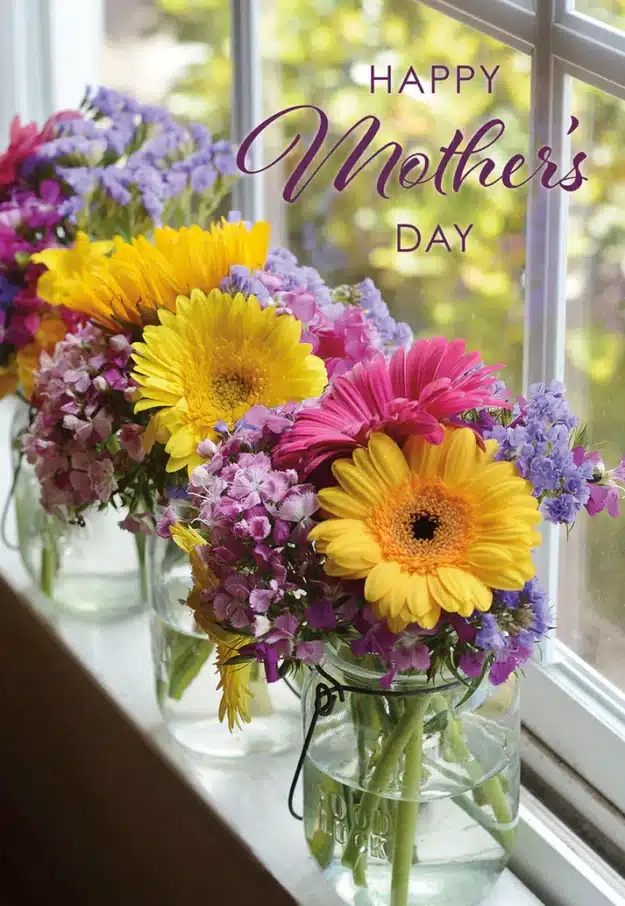 Happy Mother's Day Card (Windowsill Flowers)