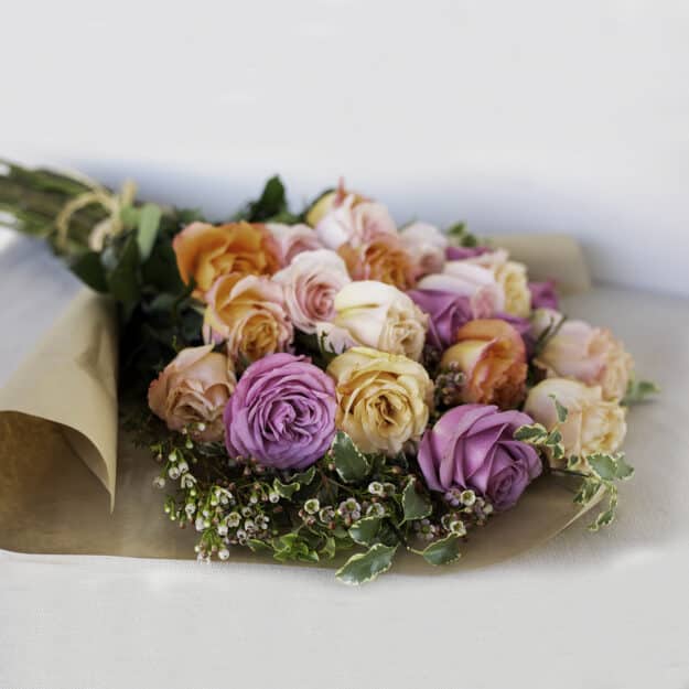 Two Dozen Pastel Rose Wrap